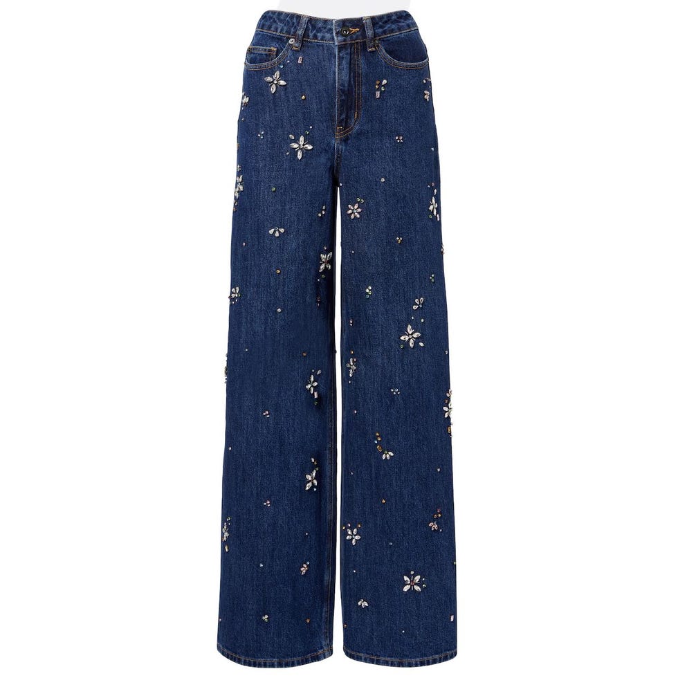 Embellished High-Rise Wide-Leg Jeans