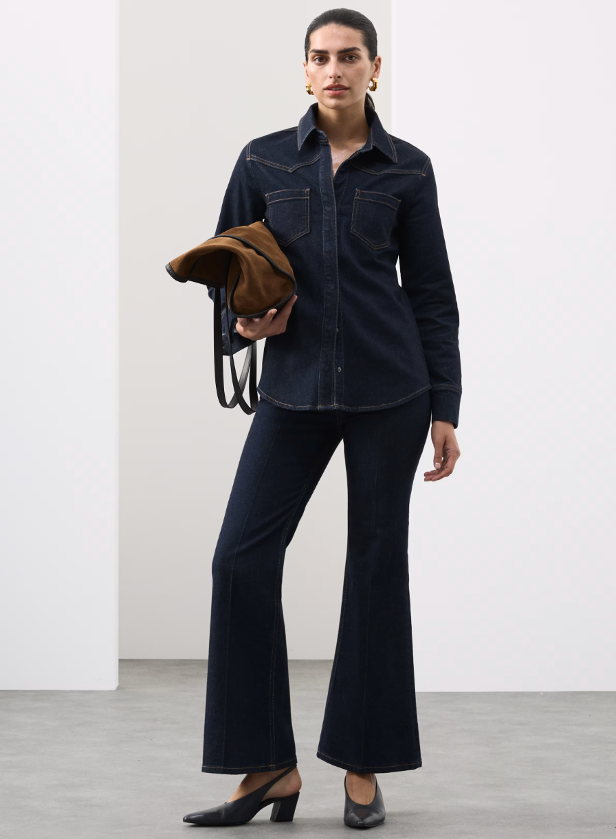 The Denim Shirt: Cotton Rich Fitted Shirt