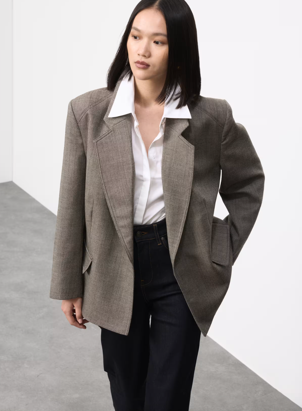 The Grey Blazer: Pure Wool Relaxed Blazer
