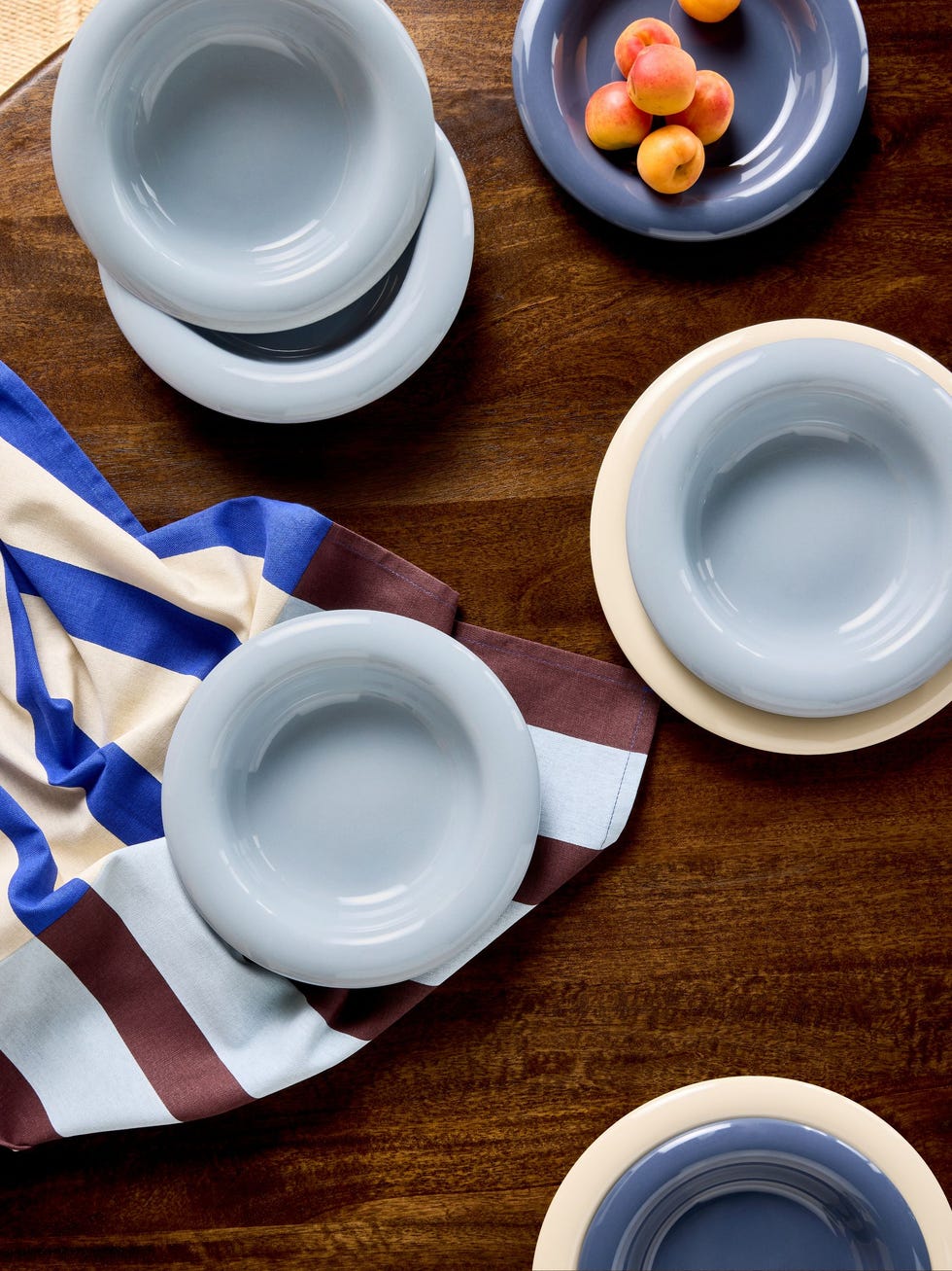 Set of 4 Quell Pasta Bowls in Blue