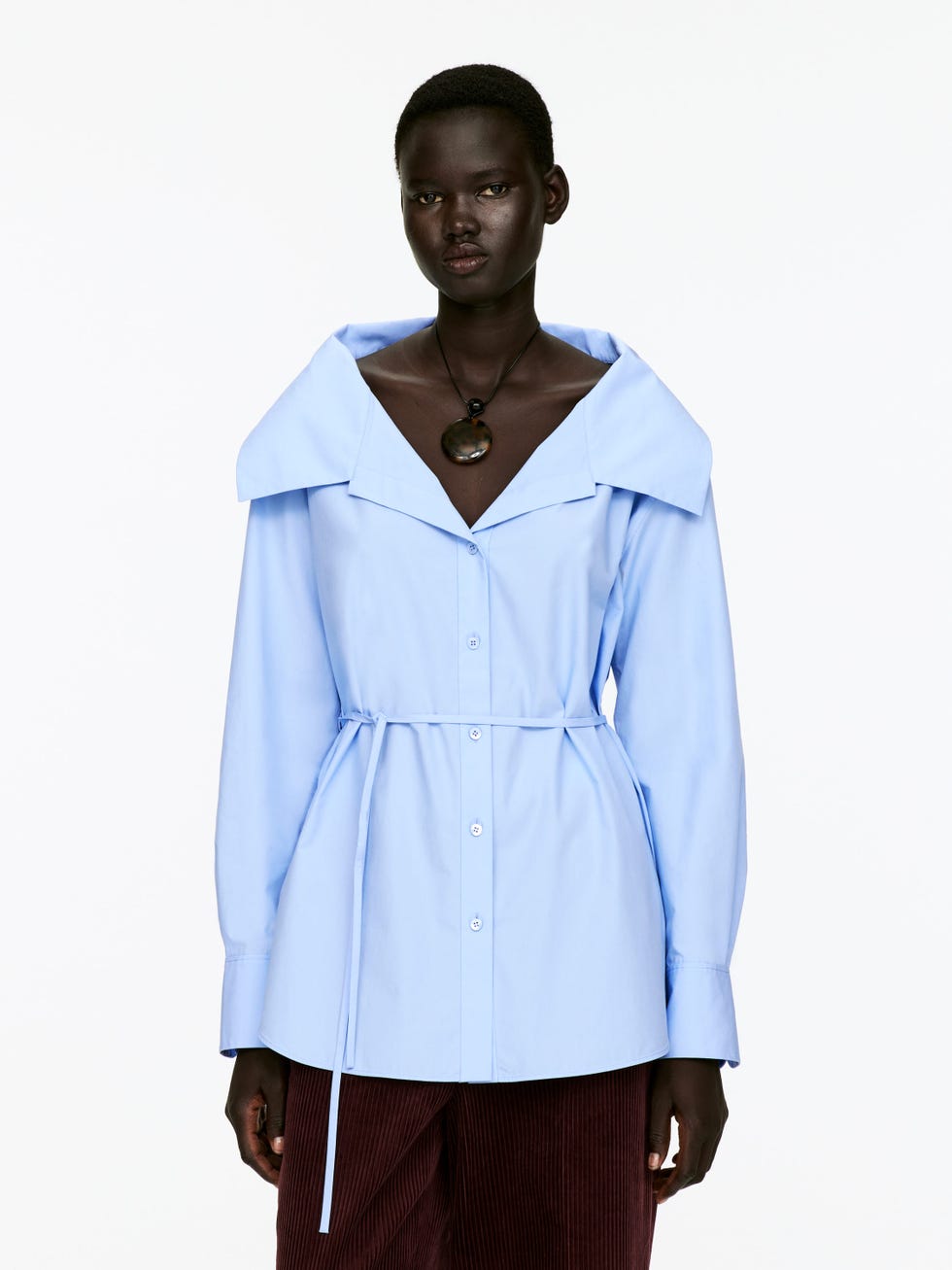Wide-Collar Blouse