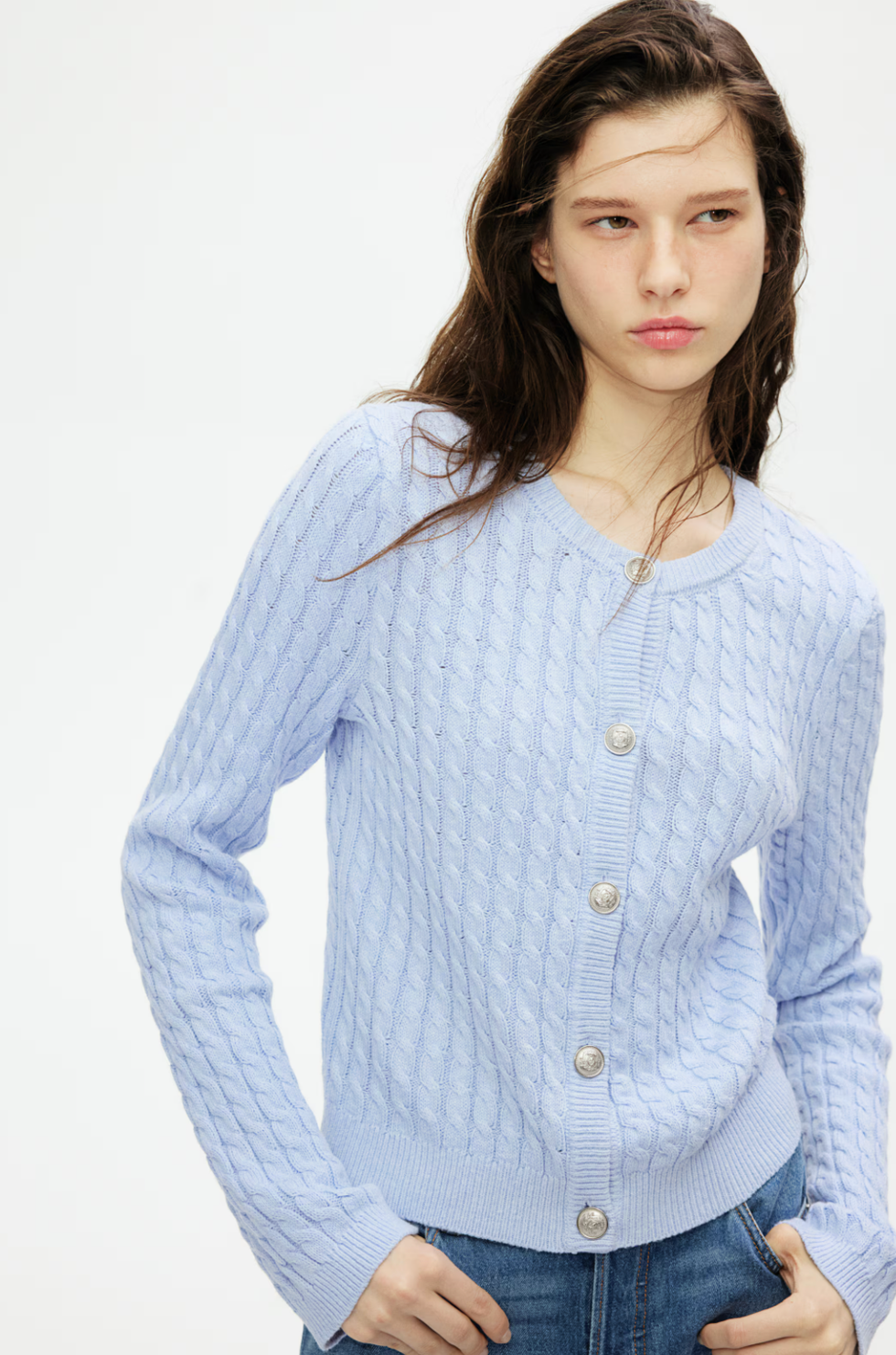 Cable-knit cardigan