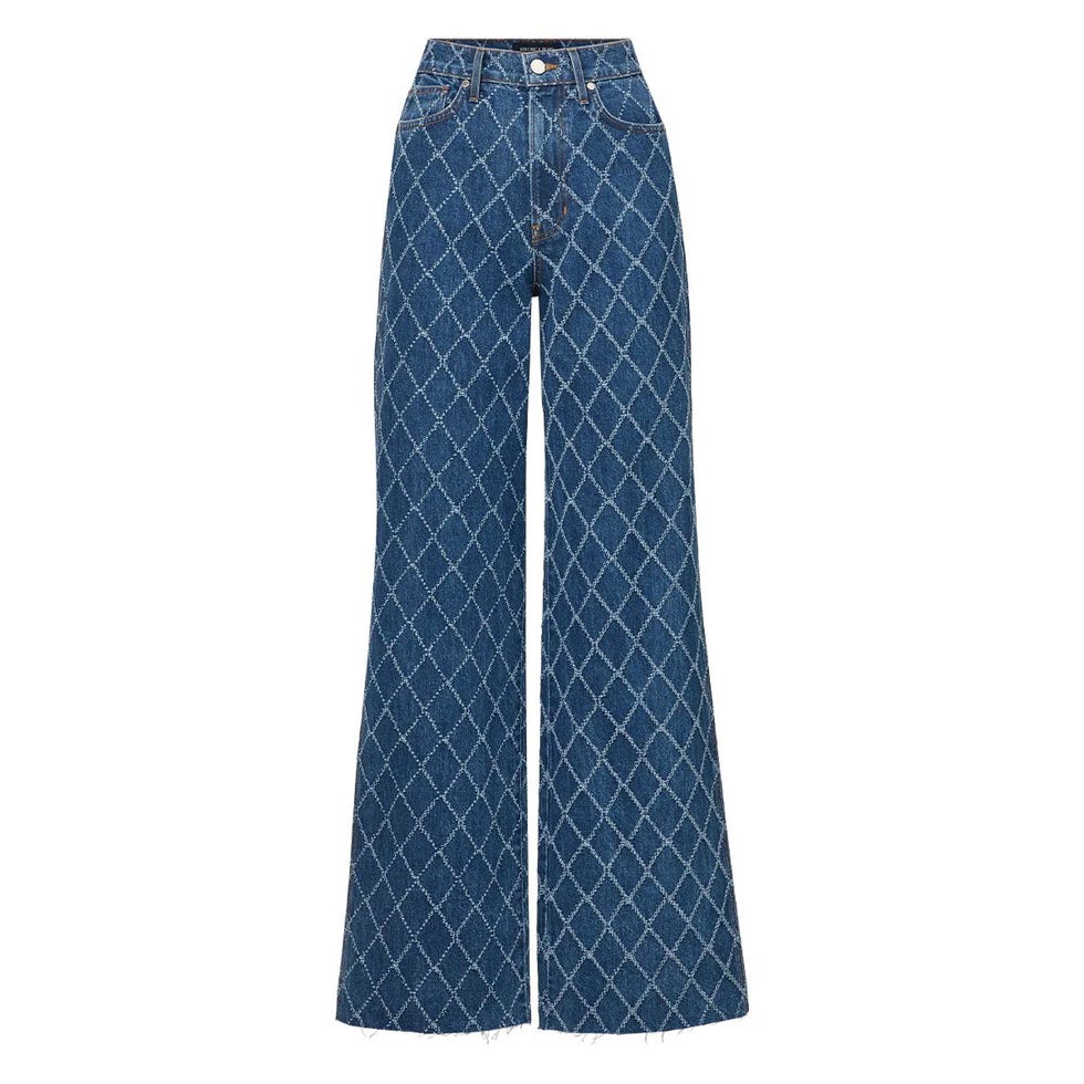Taylor Diamond Printed Wide-Leg Jean