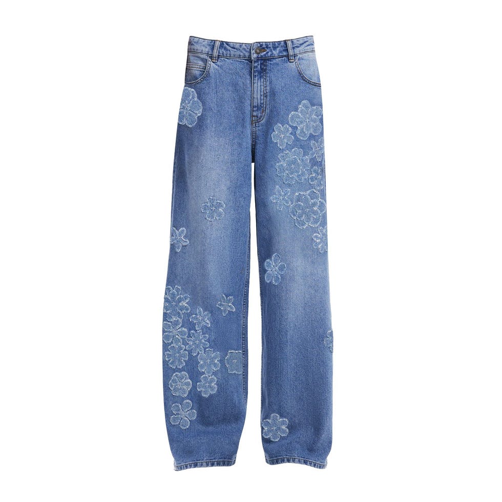 Wide Leg Floral Jeans
