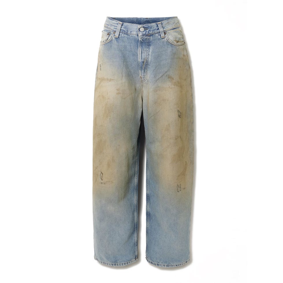 2023 Distressed Organic Mid-Rise Wide-Leg Jeans