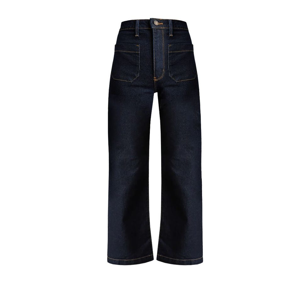 Halston Dark Wash Denim Wide-Leg High-Rise Jeans