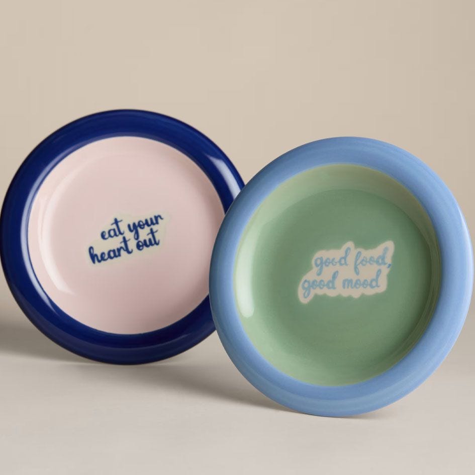 2pk Bubble Slogan Serving Plates