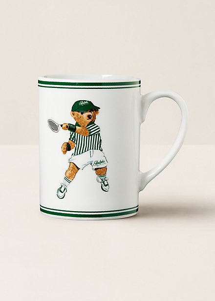 Taza de oso de polo de tenis de Ralph's Coffee