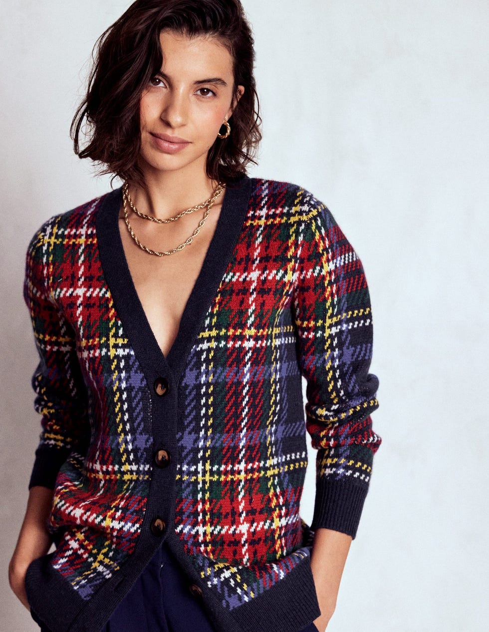 Navy, Green and Red Check
