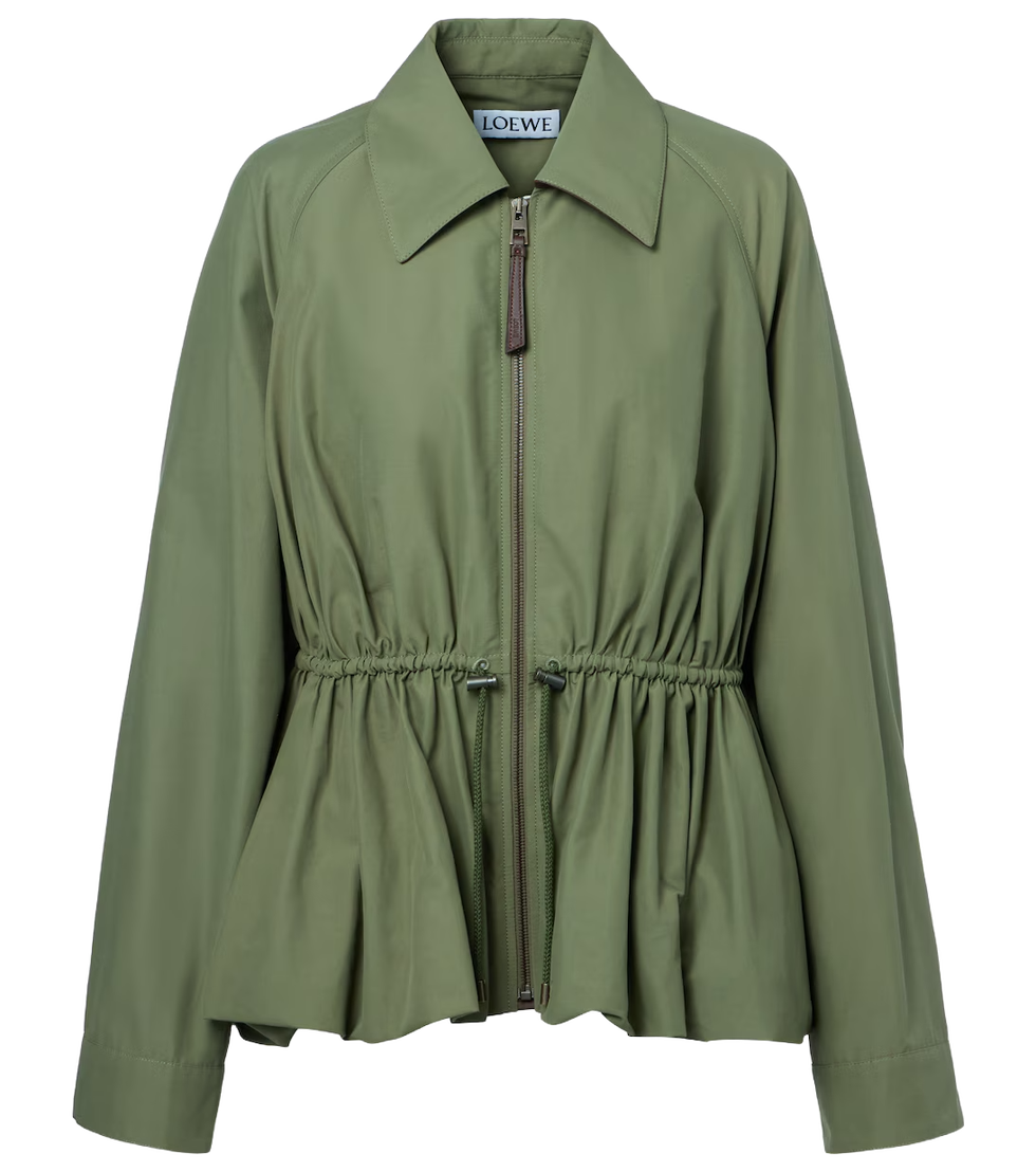 Ruched Cotton-Blend Jacket 