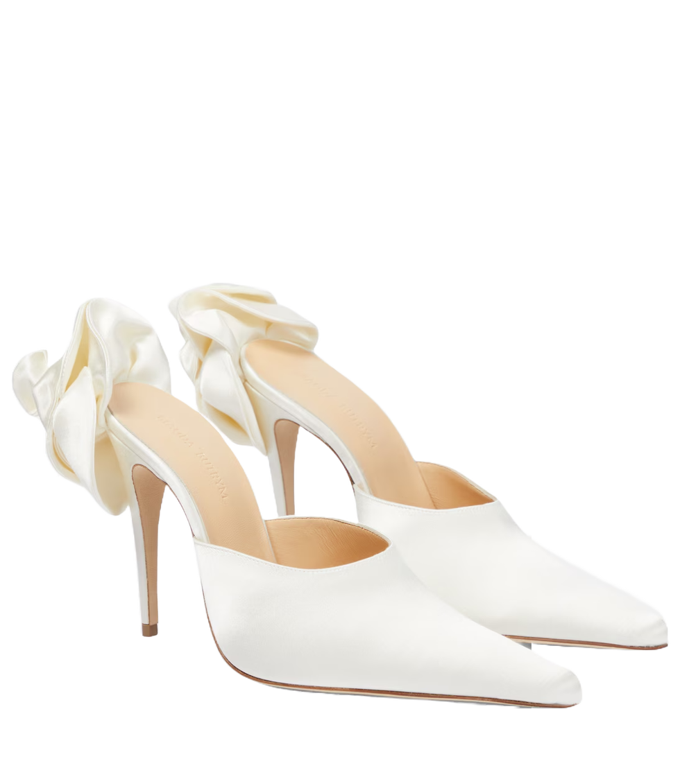 Flower Satin Mules 