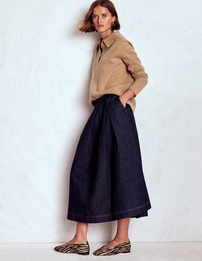 Verity Denim Midi Skirt Indigo