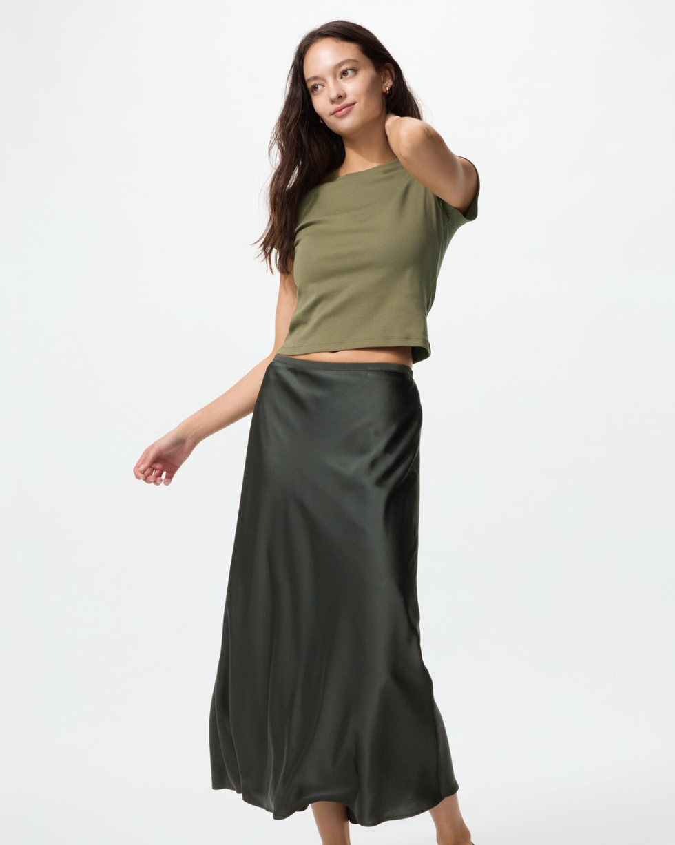 Satin Midi Skirt