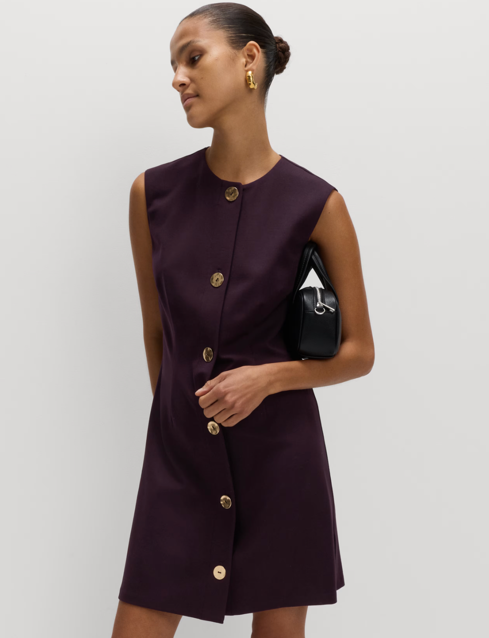 Button Detail Mini Dress