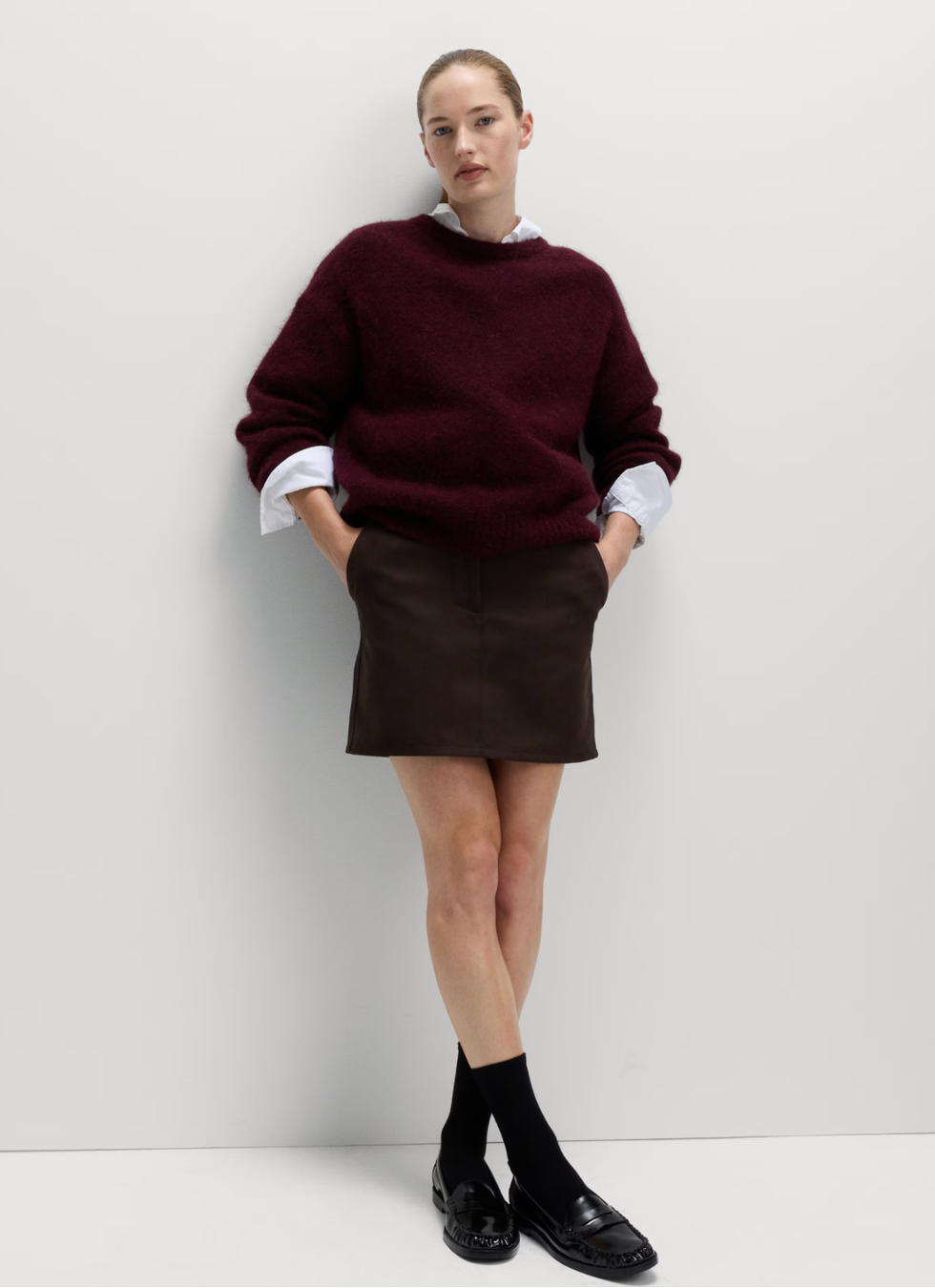 Suedette Mini A-Line Skirt