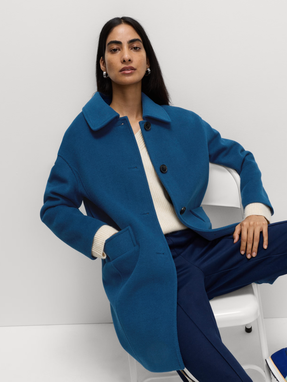 Twill Single Breasted Collared Coat