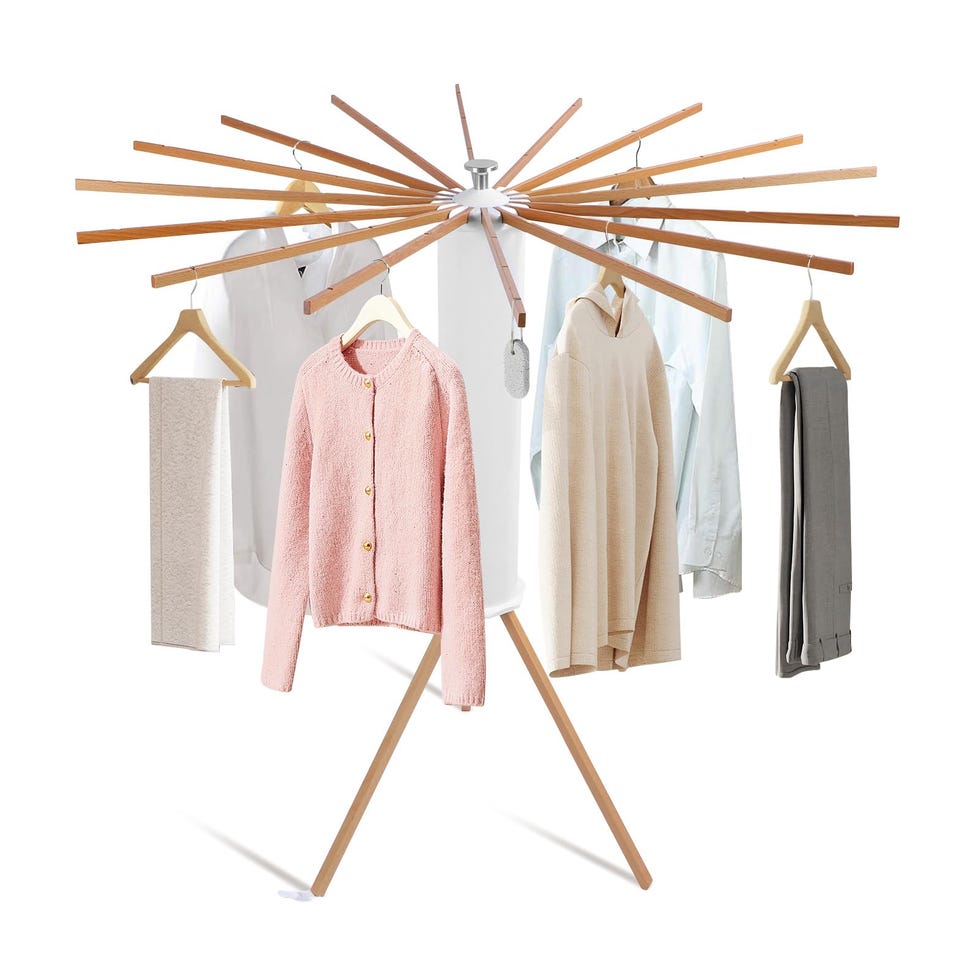 Tendedero de ropa plegable de madera
