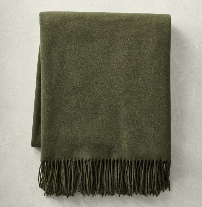 Manta de cashmere sólida europeia
