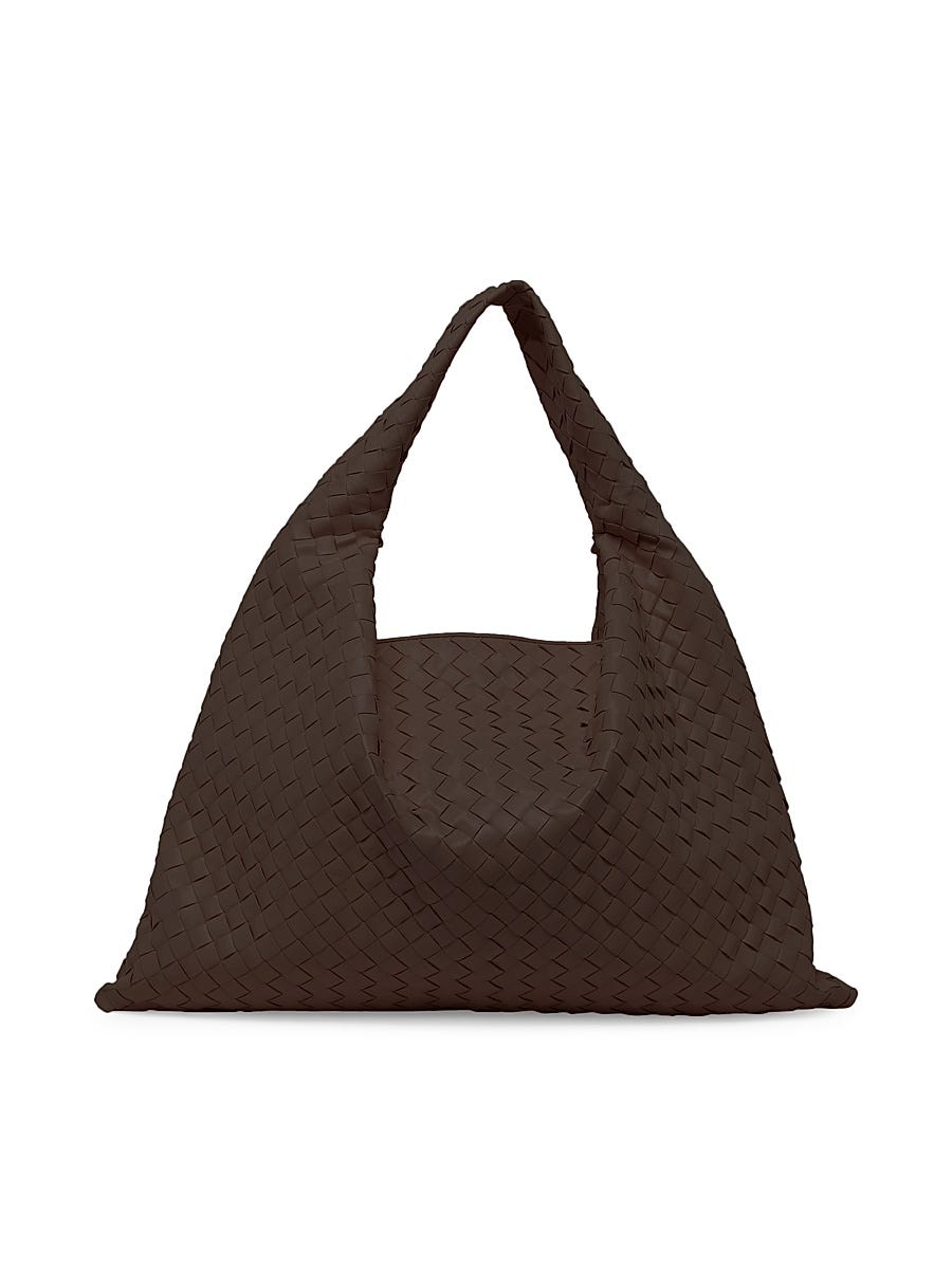 Bolsa grande de couro estilo hobo