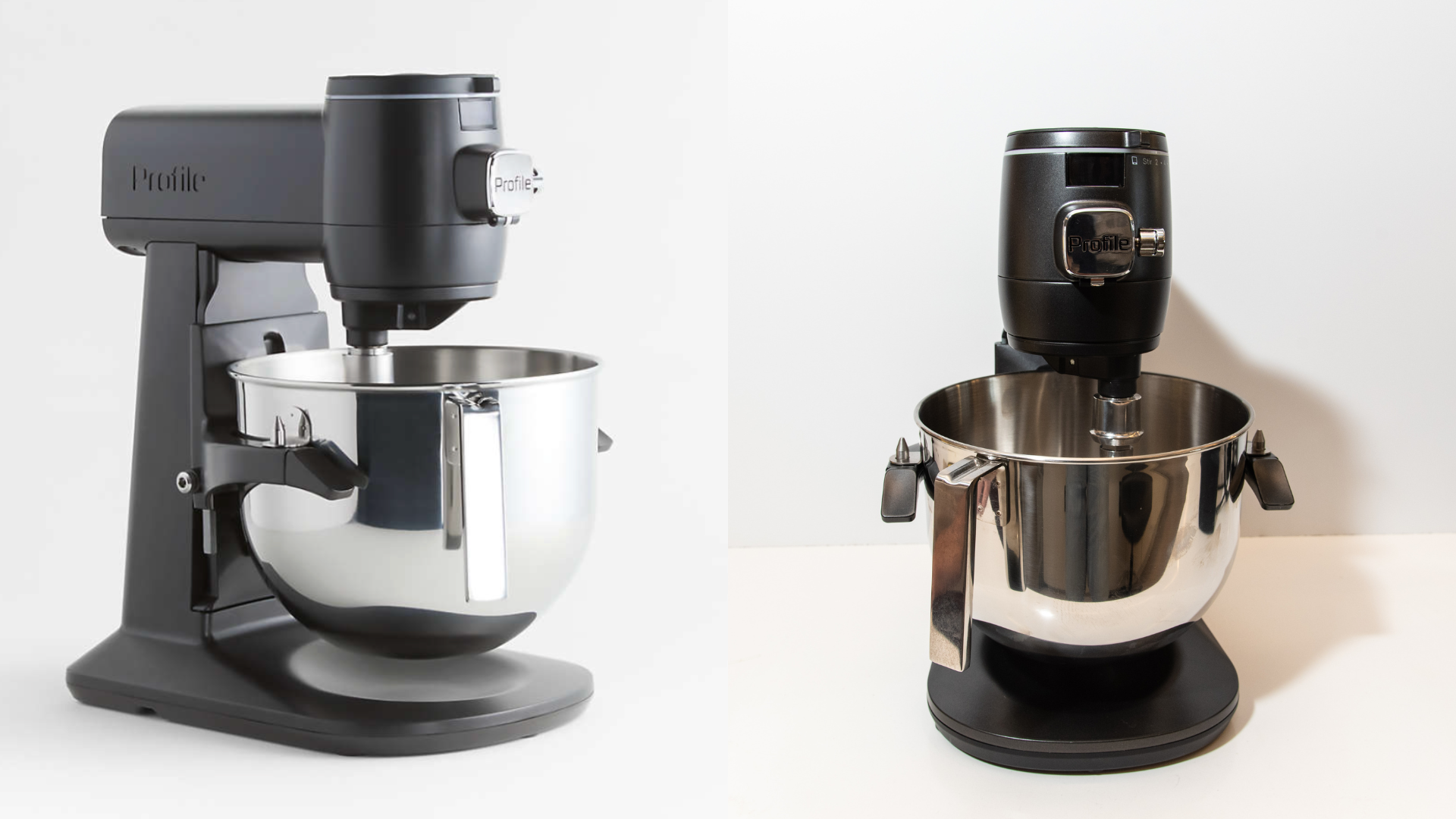 Two GE smart stand mixers side by side