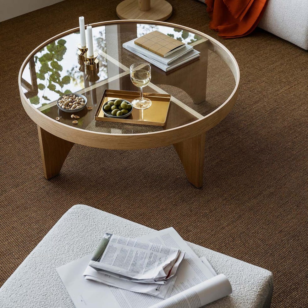 Mesa de centro, chapa roble vidrio STOCKHOLM 2025