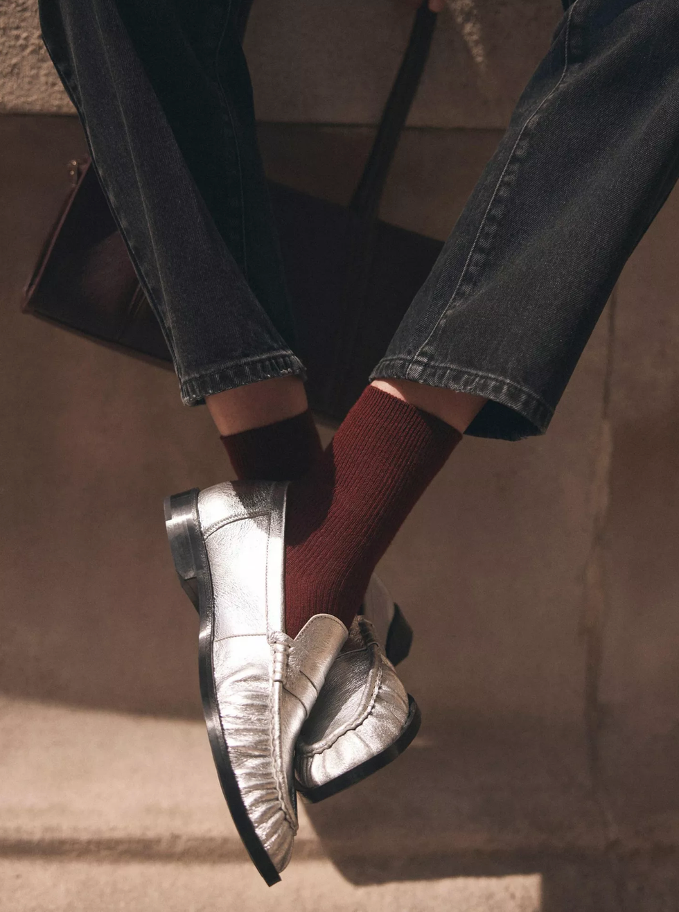 Mint Velvet Leather Flat Slip-On Loafers