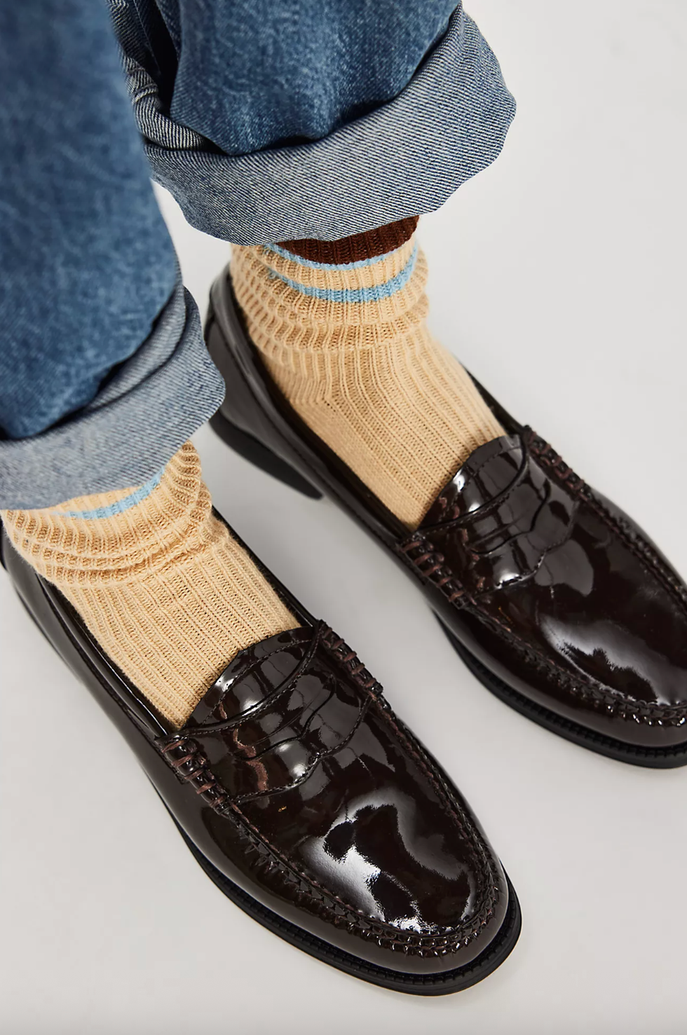 G.H. Bass Whitney Easy Weejuns Loafers in Dark Brown Patent 