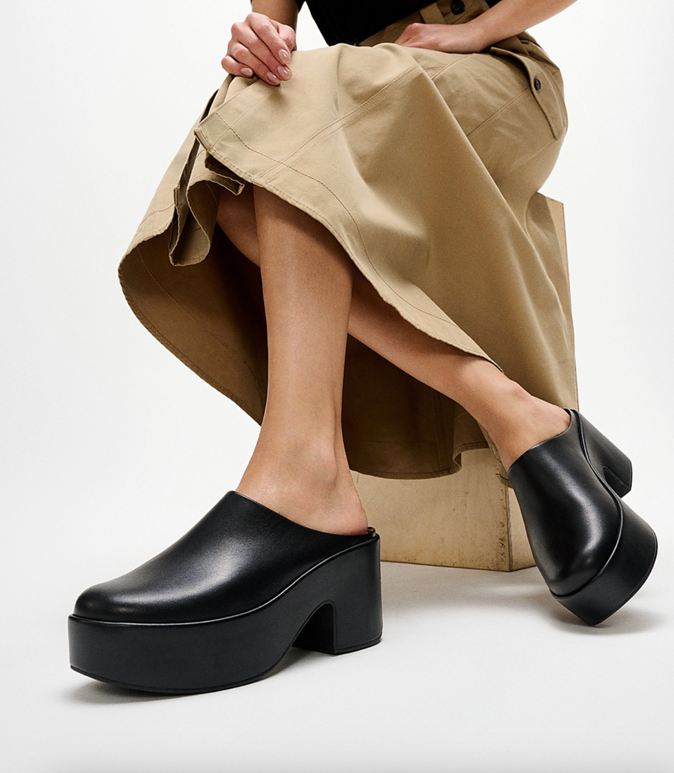 Leather Heeled Mules