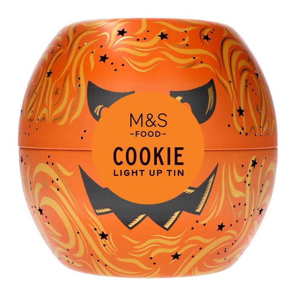 Light Up Pumpkin Biscuit Tin