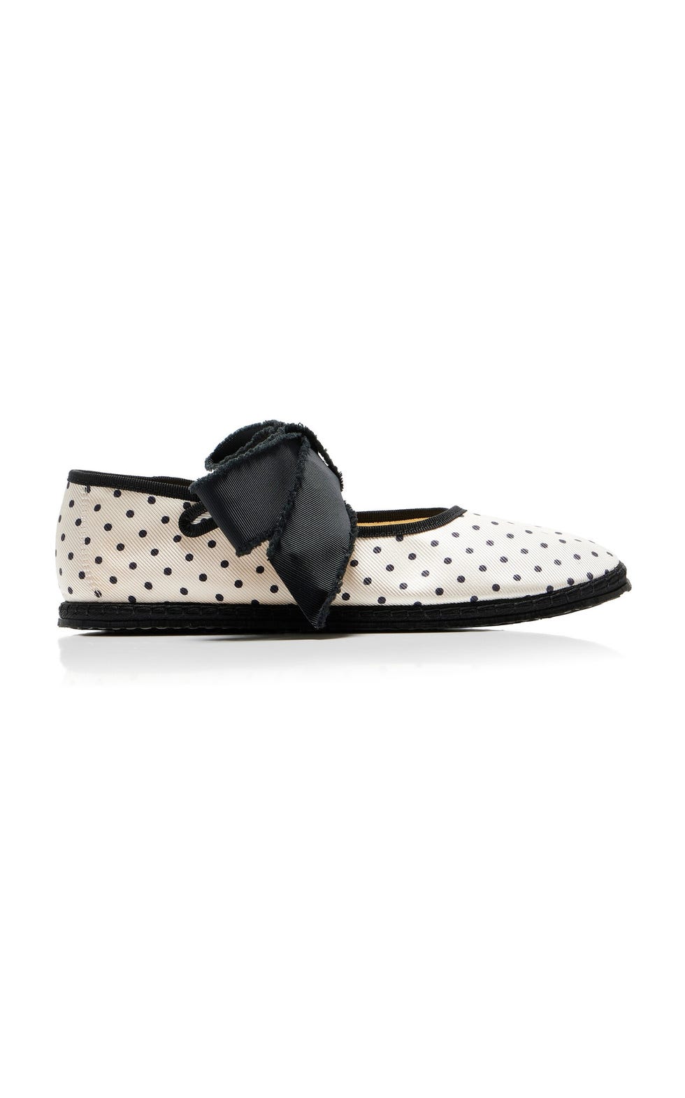 Riviera Convertible Bow Polka-Dot Silk Mary Jane Flats
