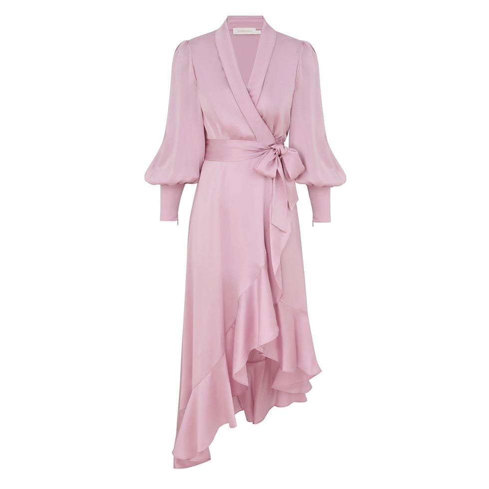 Silk Wrap Midi Dress