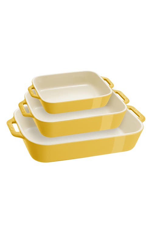 3-Piece Ceramic Rectangular Baking Dishes in Citron at Nordstrom