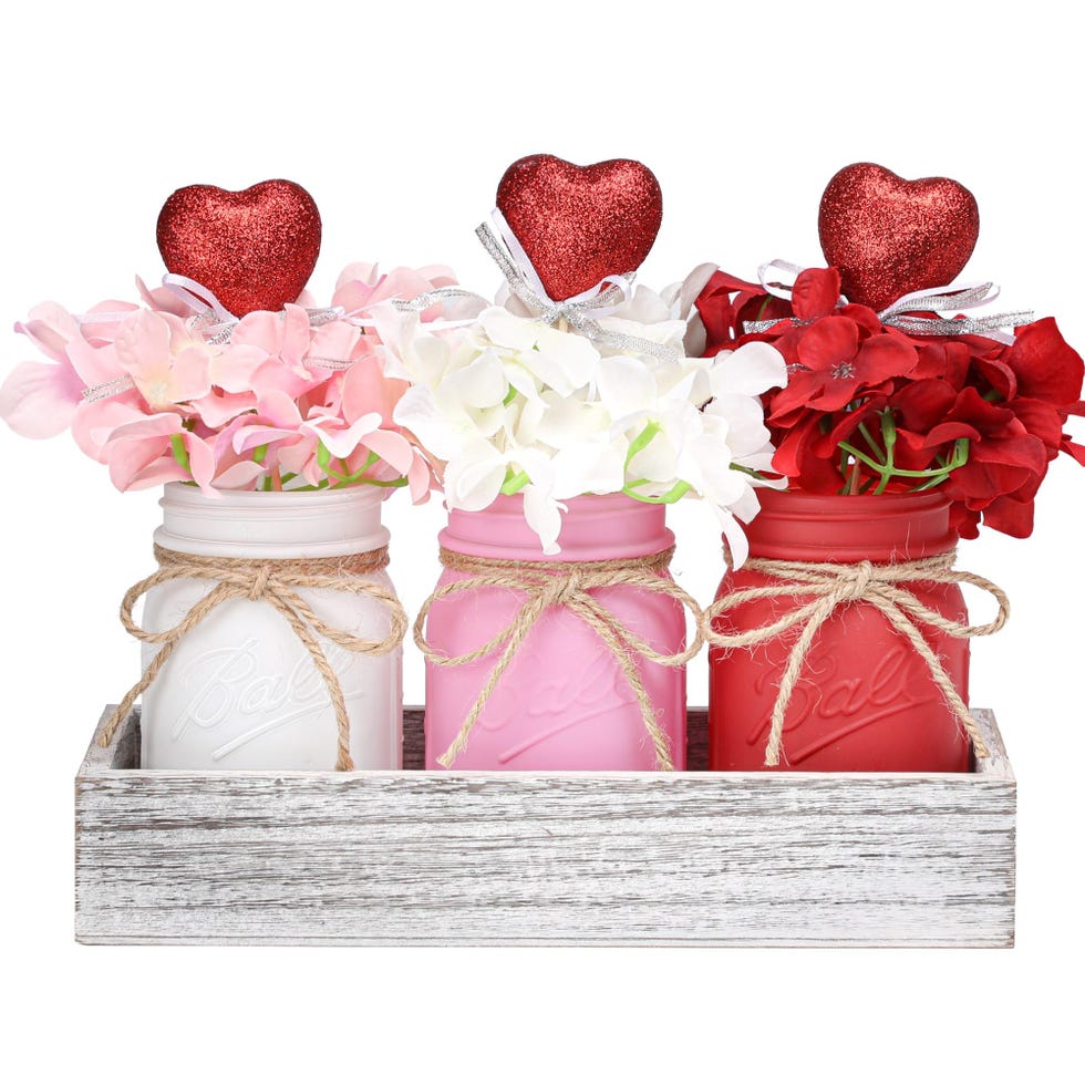 Valentines Mason Jar Centerpiece