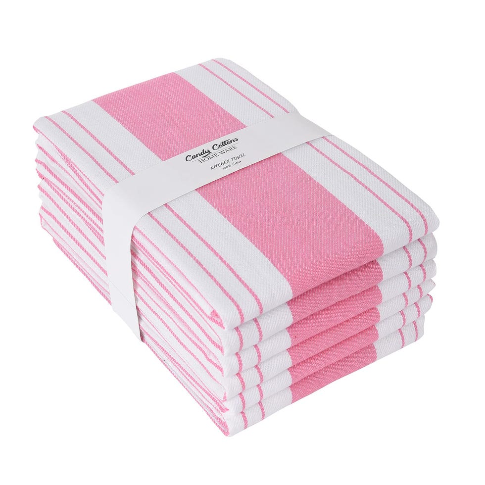 Set of 6 Reusable Kitchen Dish Towel | Pink