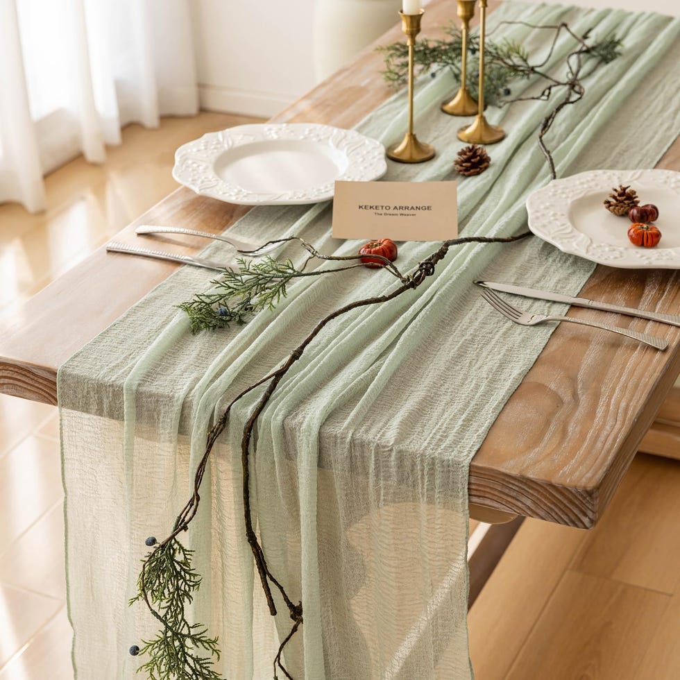 Sage Green Easter Table Runner
