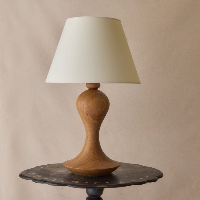 Hand-Turned Wooden Lamp