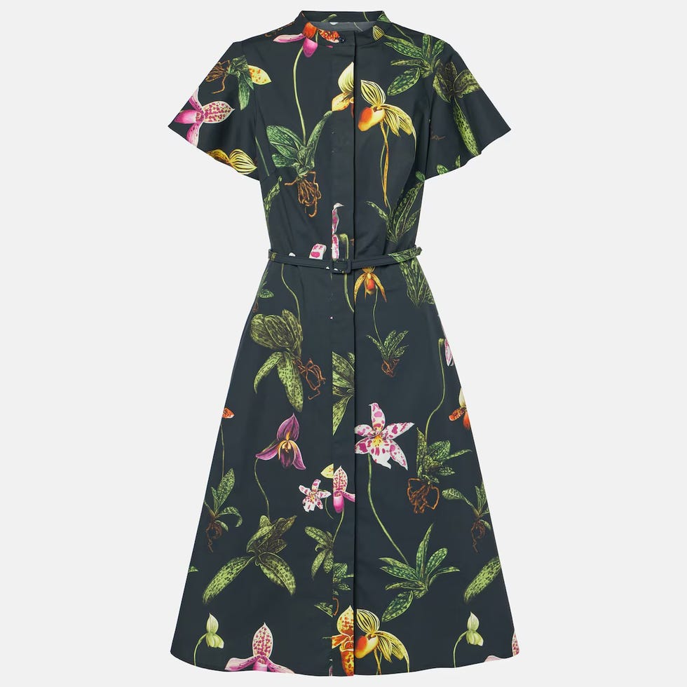 Floral Cotton-Blend Midi Dress