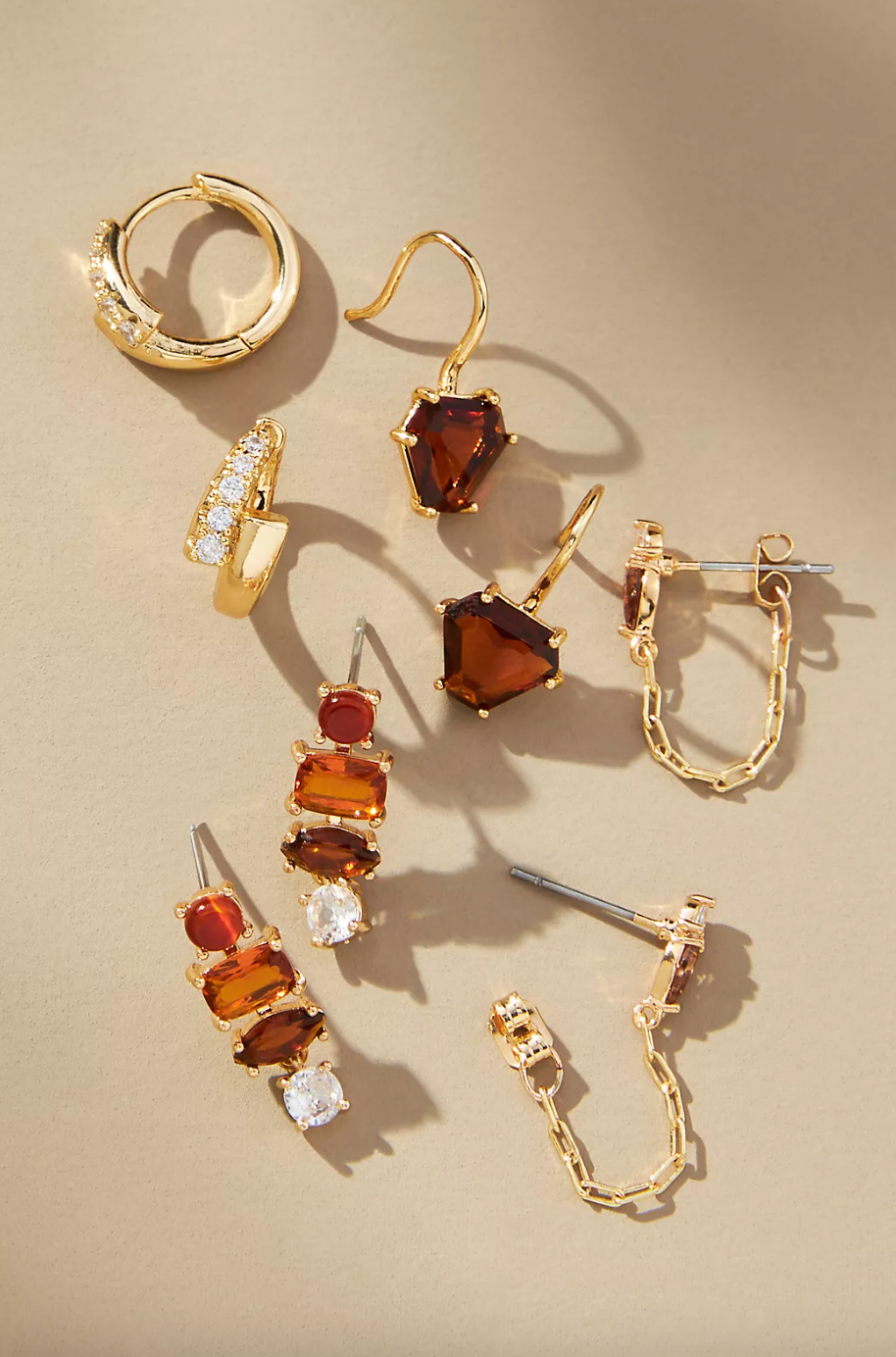 Birthstone Huggie Earrings, Set of 4