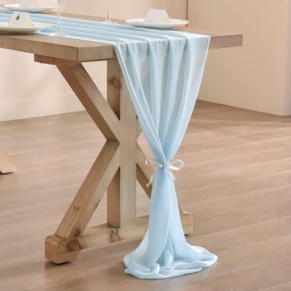 Blue Chiffon Table Runner