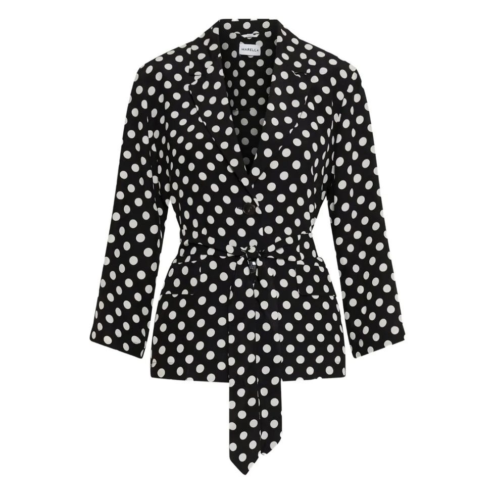 Livia Polka-Dot Belted Jacket