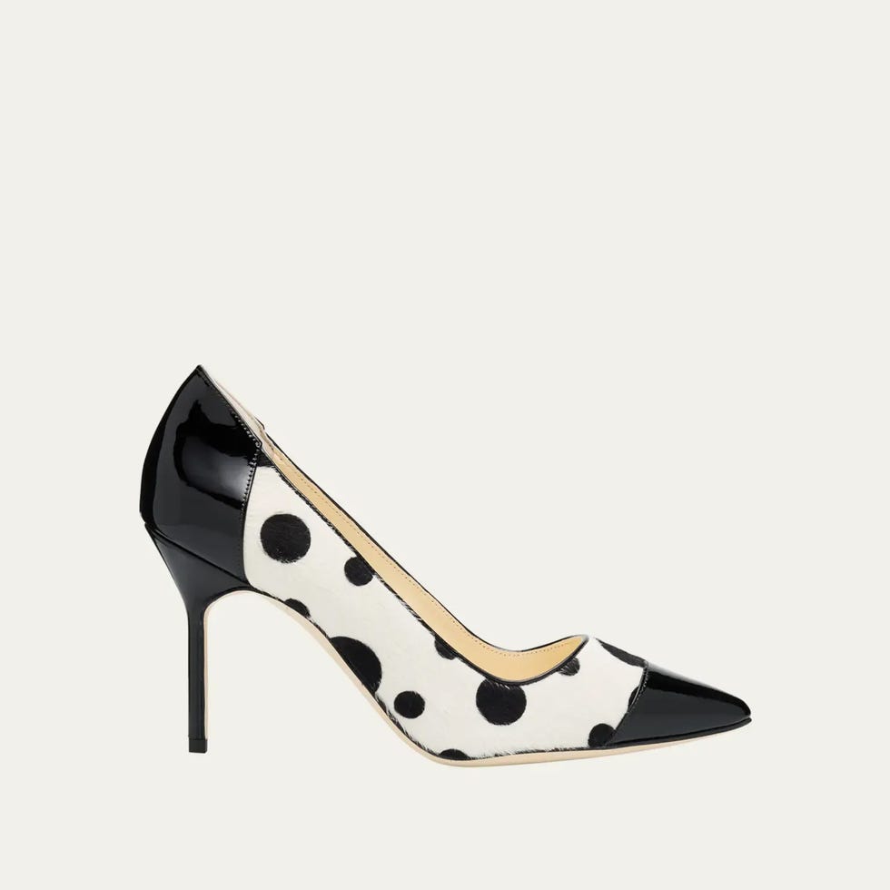 Capcour Polka Dot Mixed-Media Pumps