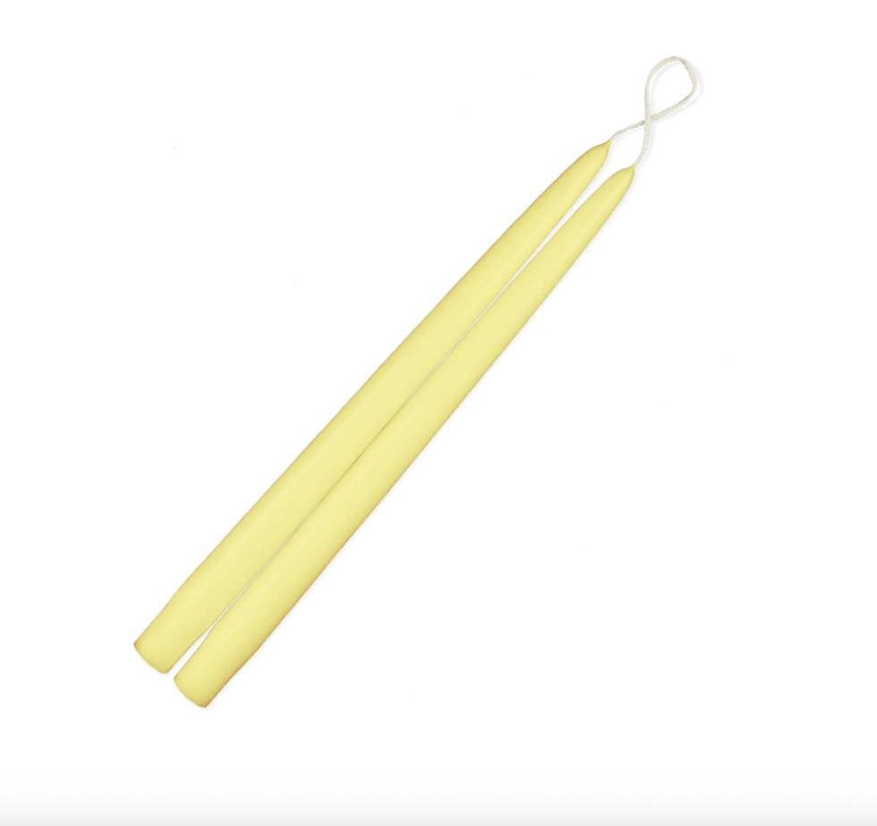 12" Yellow Taper Candle, Set of 6 Pairs