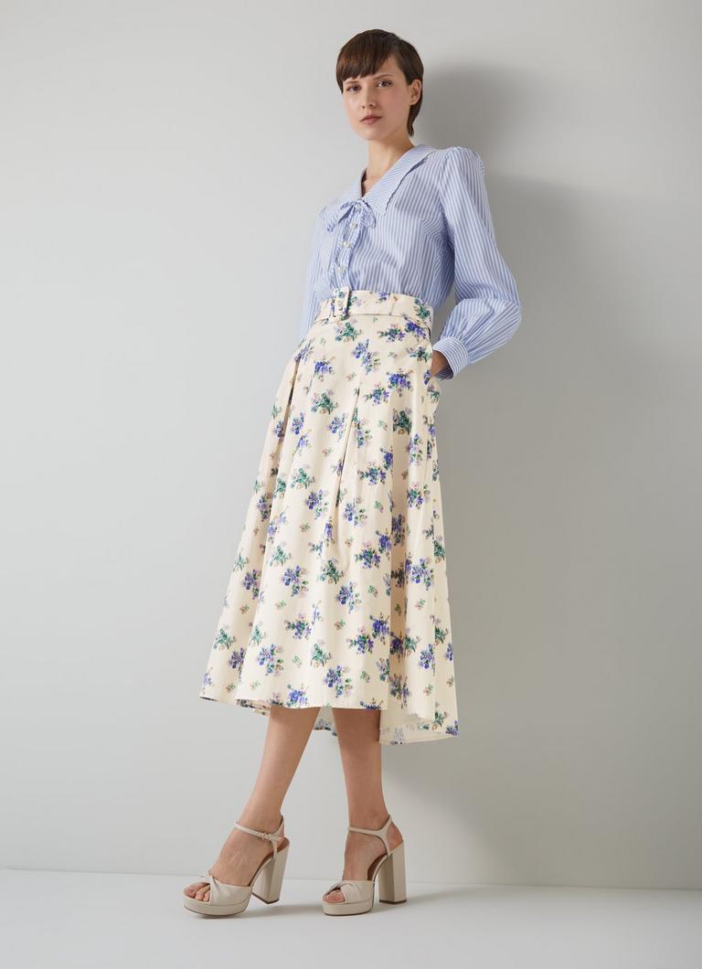 Elodie Bouquet Print Organic Cotton Skirt