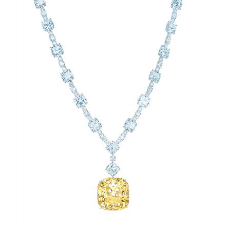 Light Pink Diamond Necklace - Baguette Sphere Pendant
