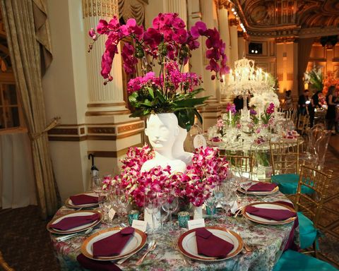 Petal, Flower, Serveware, Dishware, Tablecloth, Pink, Magenta, Floristry, Bouquet, Interior design, 