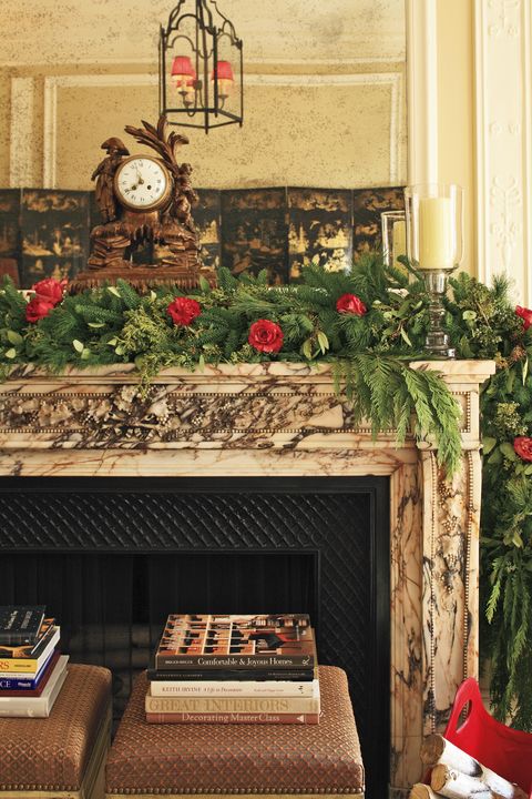 holiday decorations garland fireplace