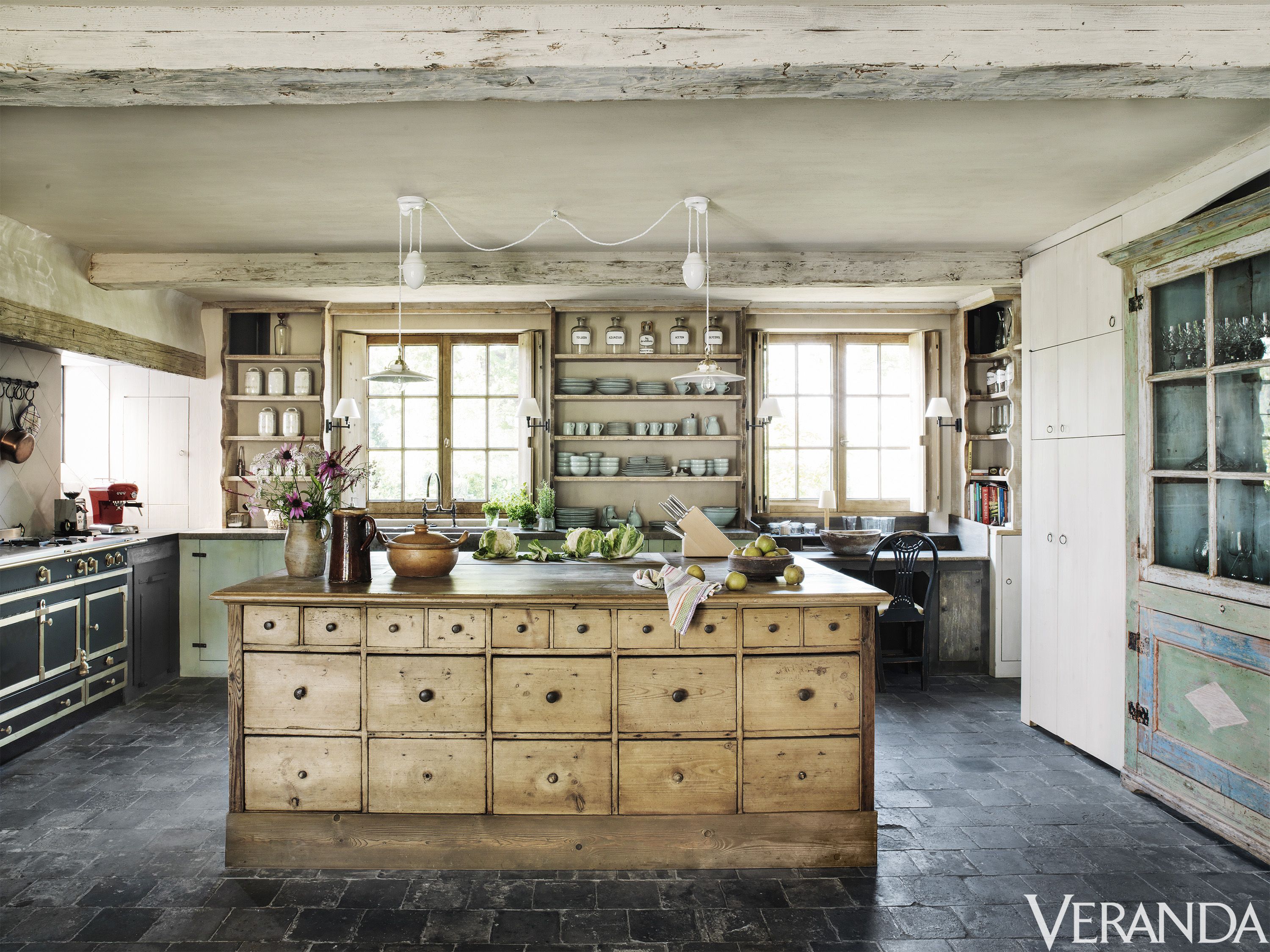 antique kitchen island with seating