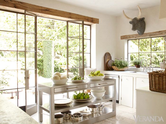 White Interior Design Ideas: French Country kitchen by Pamela Pierce in her Houston Home.