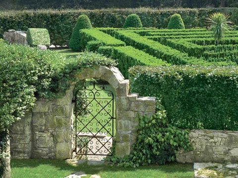 On this private estate, adults and children alike delight in the taxus maze.