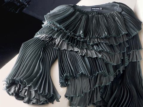The structure and layers of Armani's Ruffle blouse serve as inspiration for the new collection.